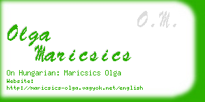 olga maricsics business card